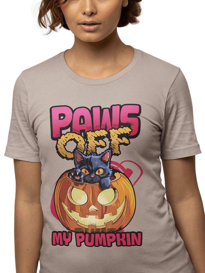 Paws Off My Pumpkin - Funny Black Cat Lover Halloween Shirt product image (2)