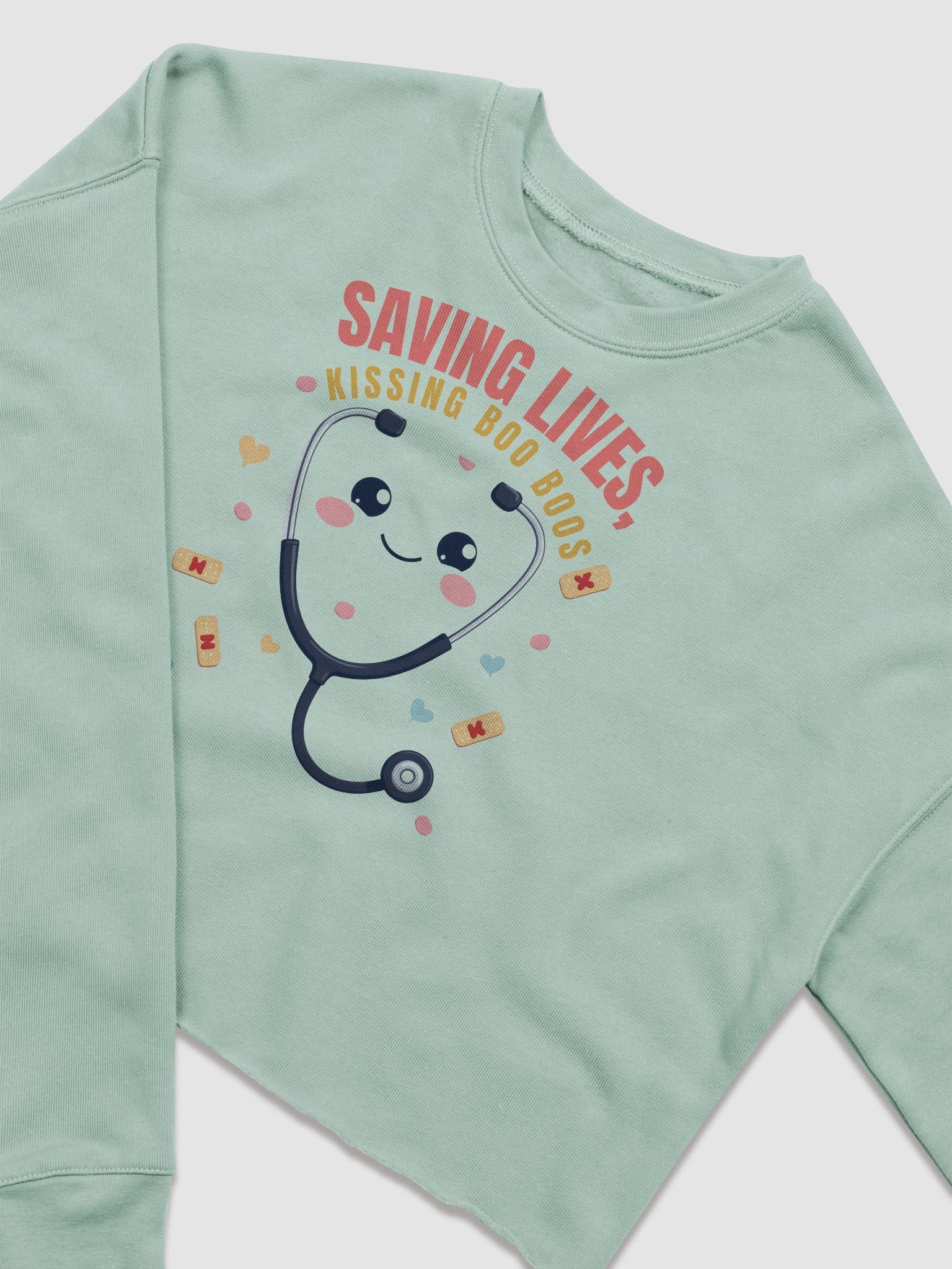 Smiling Stethoscope Crop Sweatshirt product image (15)