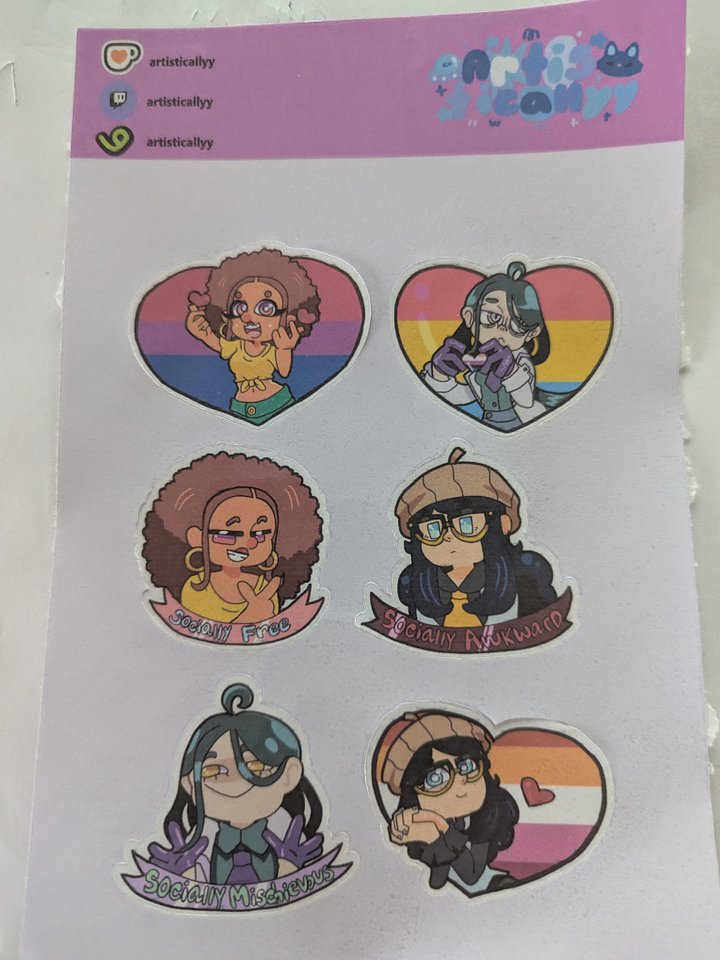 Mikage & Jade Pride Sticker Sheet – 6 PCS product image (2)