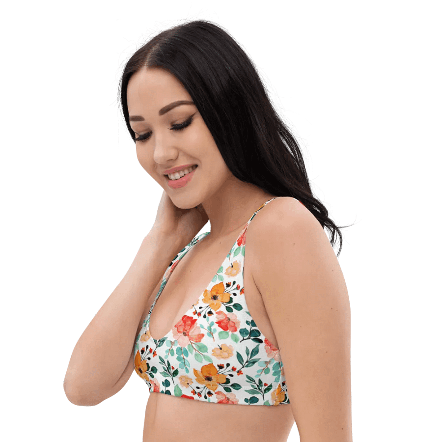 Watercolour Floral Pattern Padded Bikini Top product image (5)