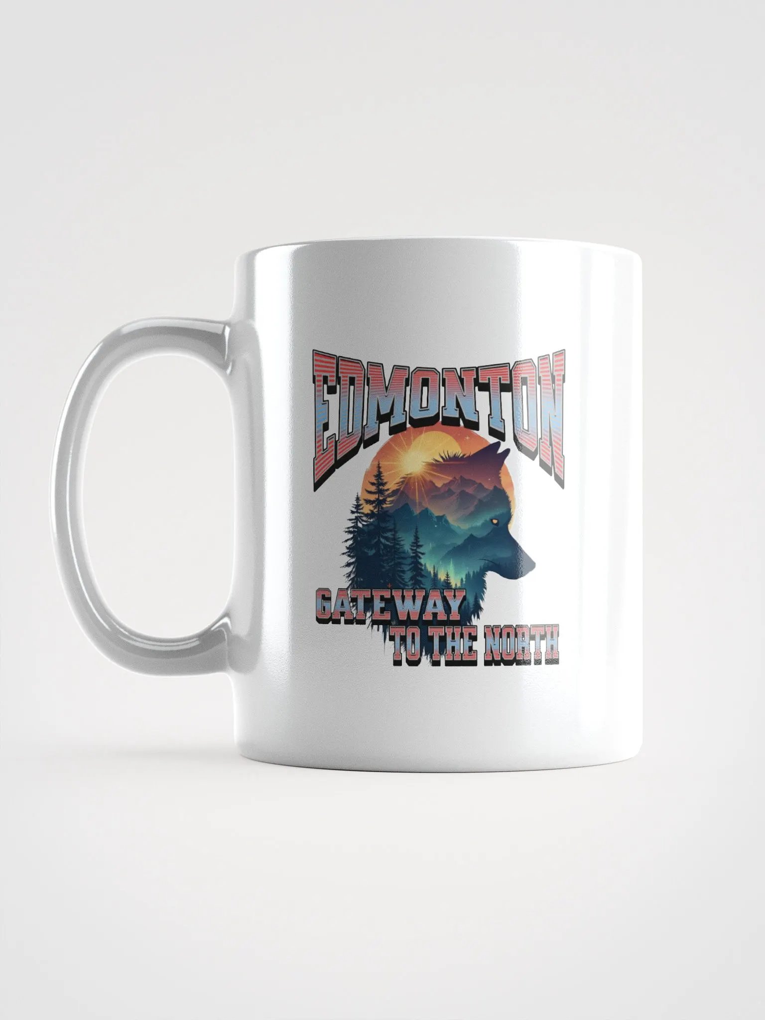 Edmonton Gateway To The North Wolf Wilderness Mug product image (1)