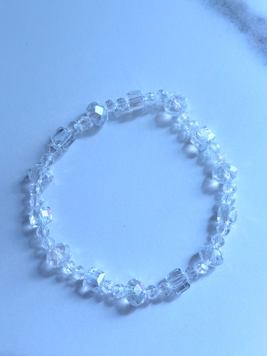 Handmade 7.5" Crystal Bead Stretch Bracelet | Coastal Charm Jewelry by Monique Faella Designs™ | MFD-00165 product image (1)