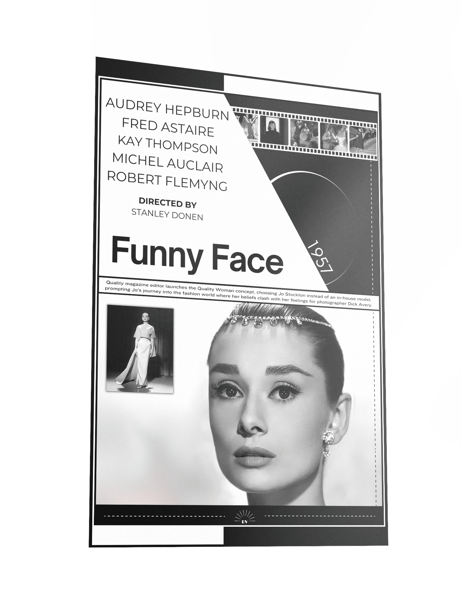 Funny Face with Audrey Hepburn and Fred Astaire 1957 | Movie Poster | 12x18 Wall Art product image (2)