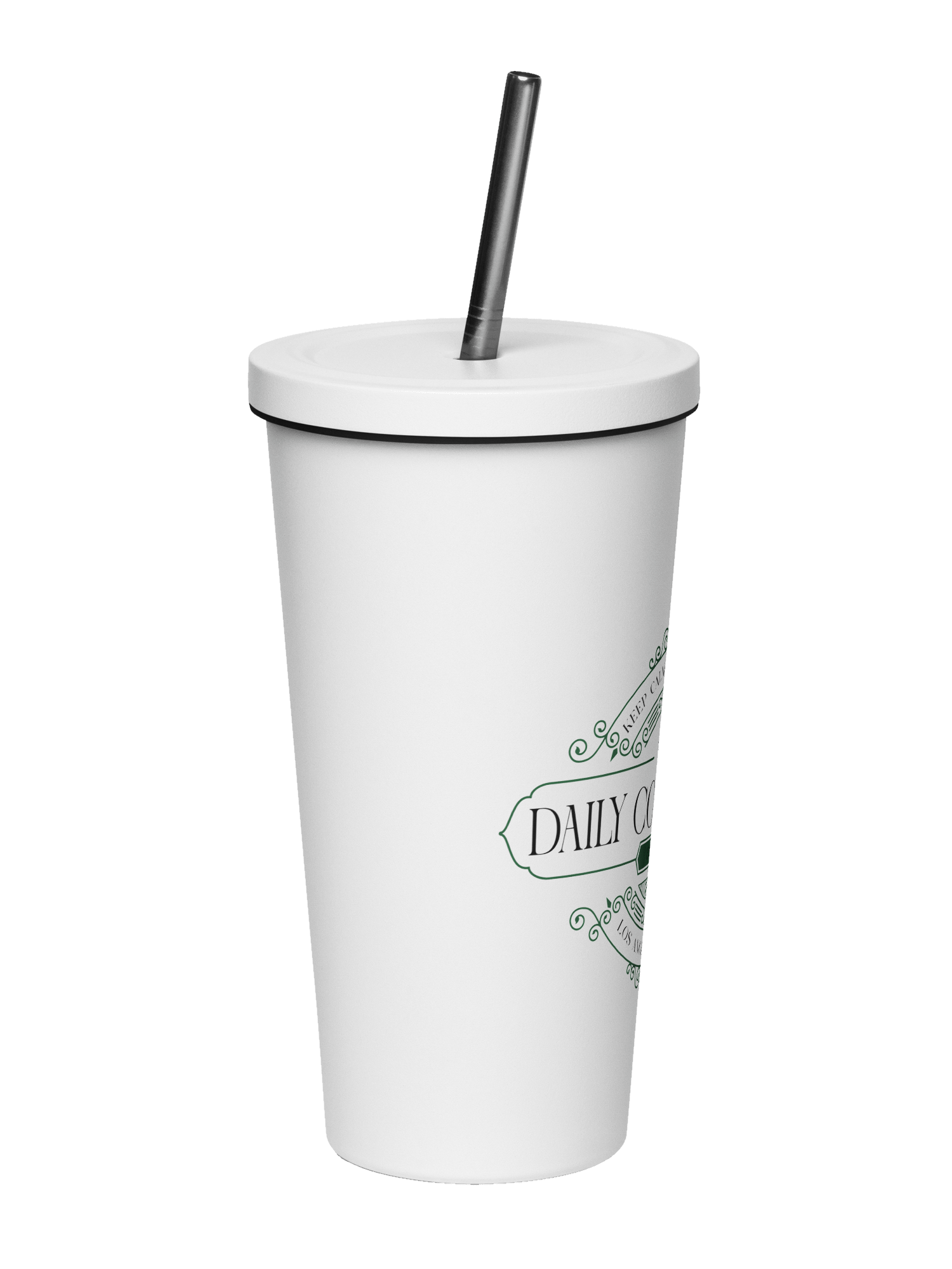 TDC White Tumbler with Straw product image (4)