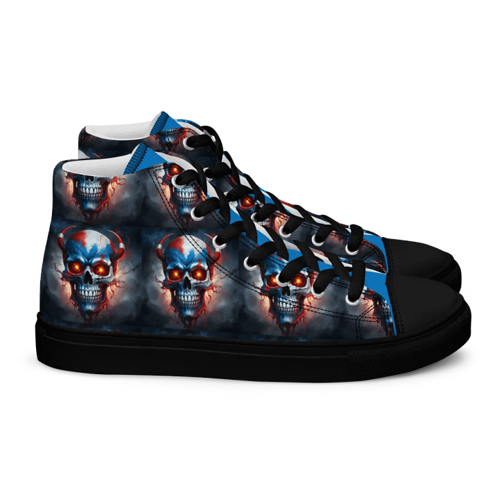Fiery Skulls Men's High Top Shoes product image (2)