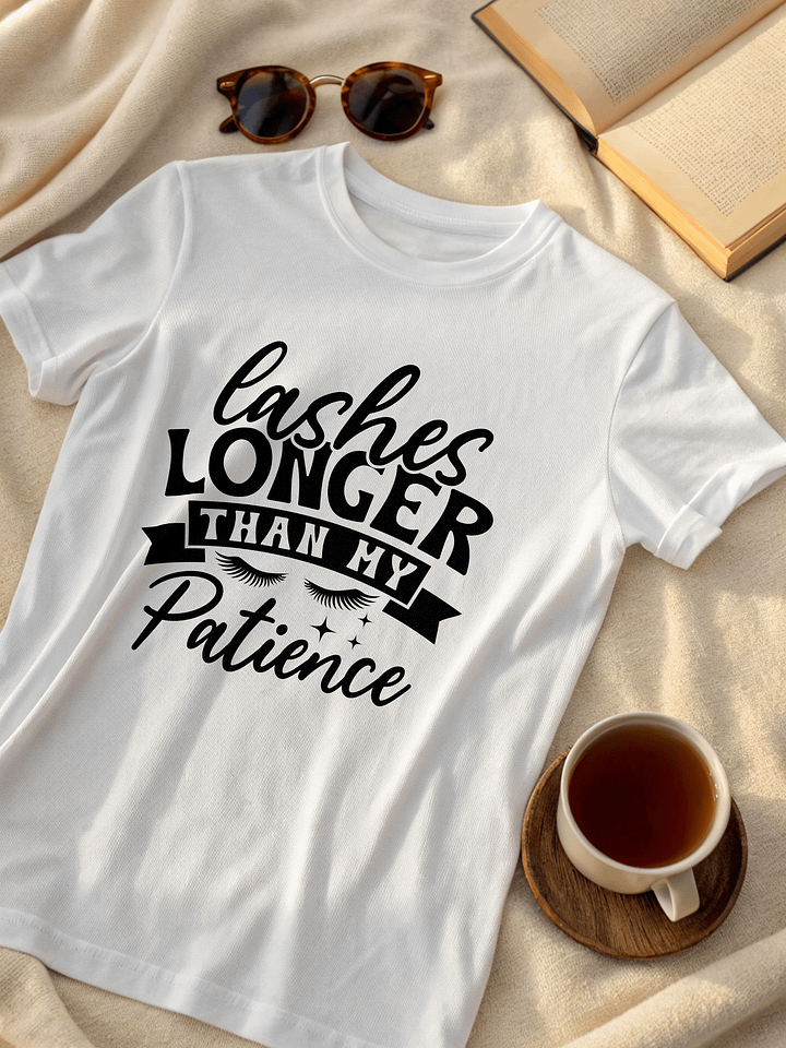 Lashes Longer Than My Patience Women White T-Shirt product image (2)