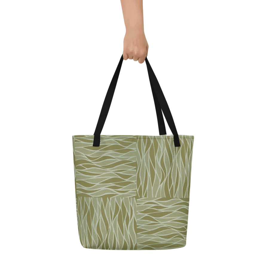 Big tote bag with pocket olive color  textures product image (7)