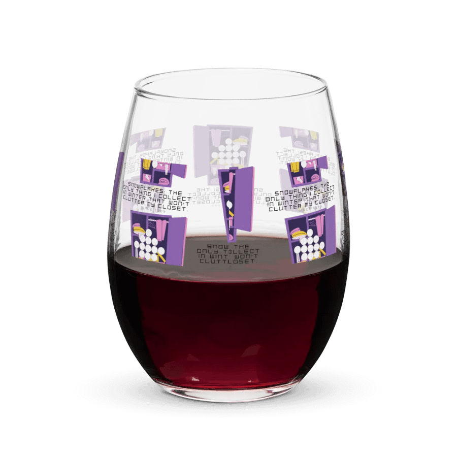 Snowflakes the only thing I collect in winter that won't clutter my closet. Stemless Wine Glass product image (7)