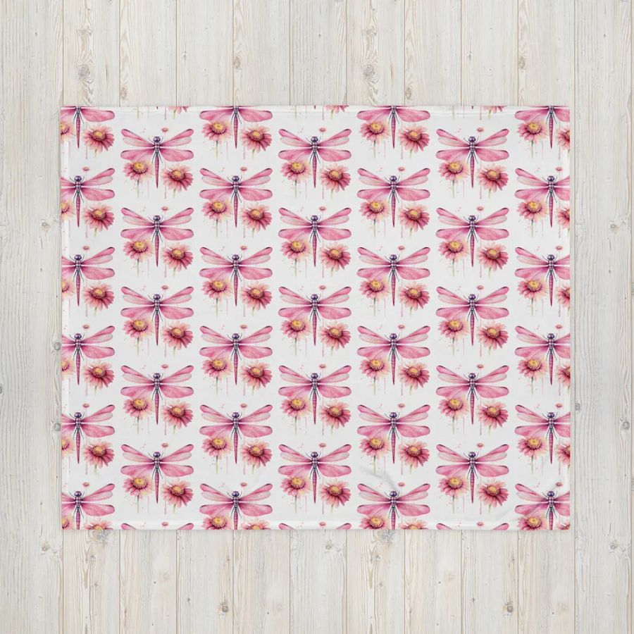 Pink Dragonfly Blanket product image (4)