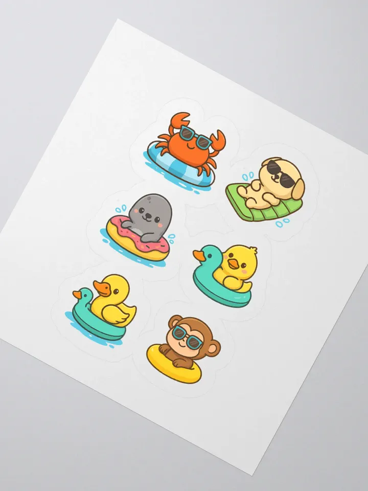 Animal Pool Party Sticker Set 2 product image (5)