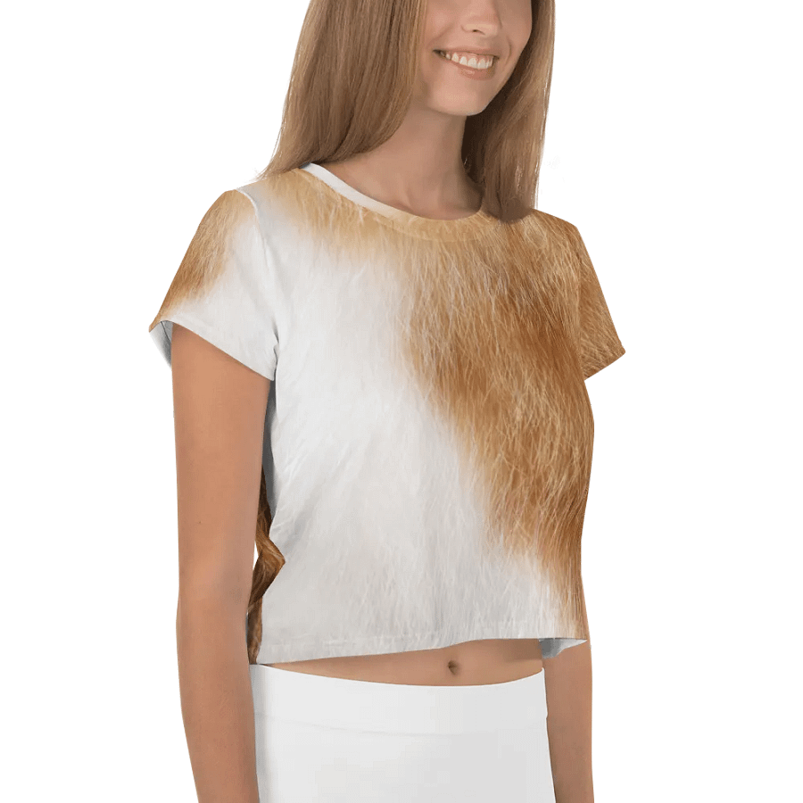 Orange & White Cat Crop Tee product image (4)