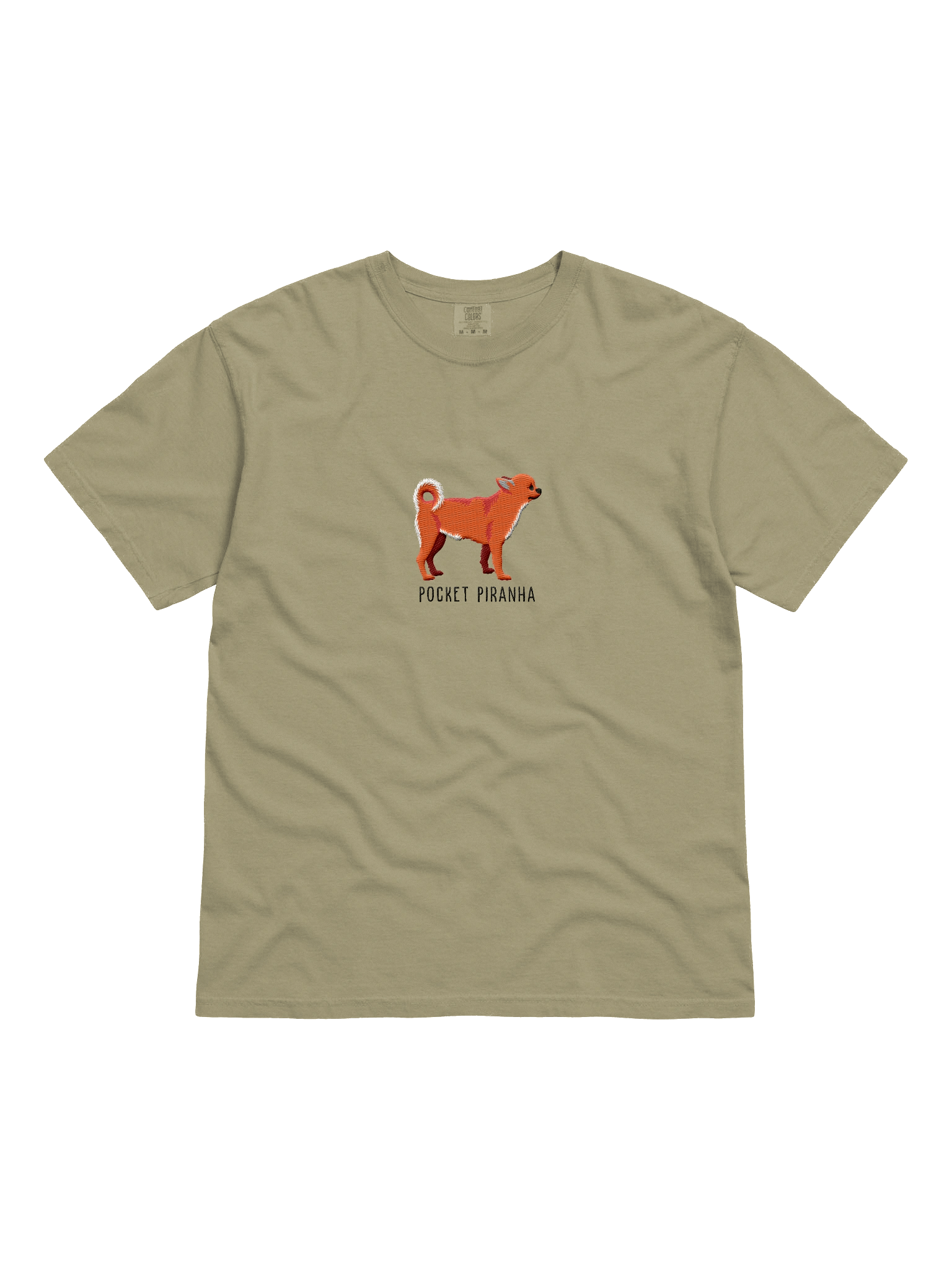 Pocket Piranha T-Shirt(Embroidered) of a Chihuahua(Red) product image (6)
