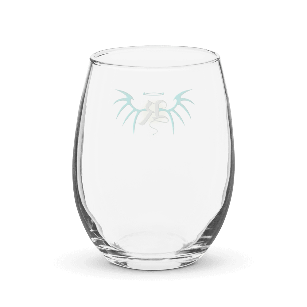 RafaZafar Logo Stemless Wineglass (silver aura) product image (2)