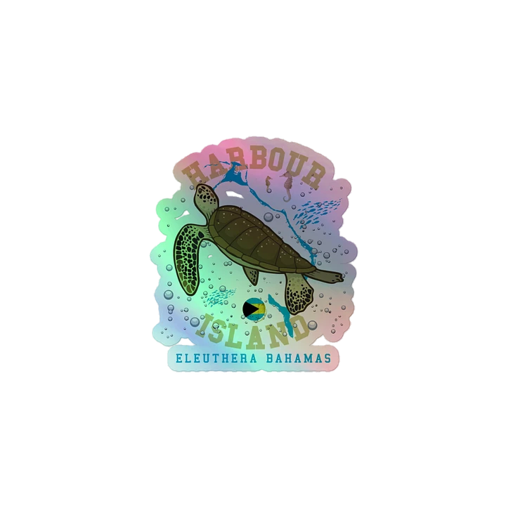 Harbour Island Bahamas Sticker Holographic : Eleuthera Bahamas Sea Turtle product image (2)