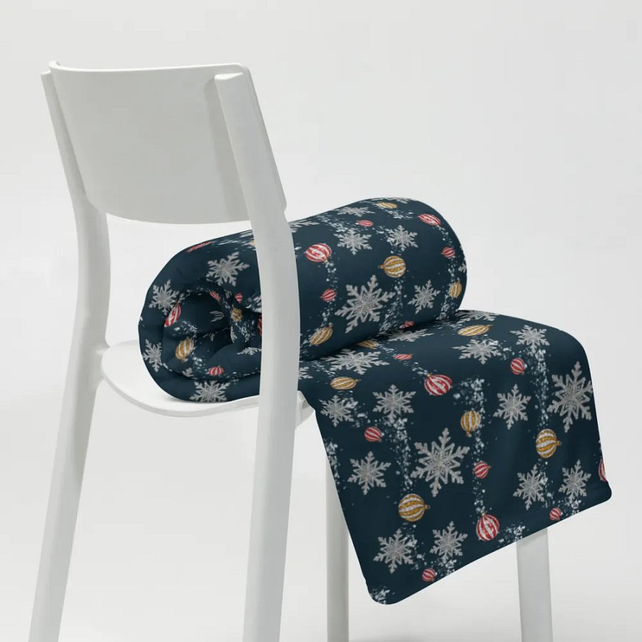 Navy Winter Confetti Blanket product image (8)