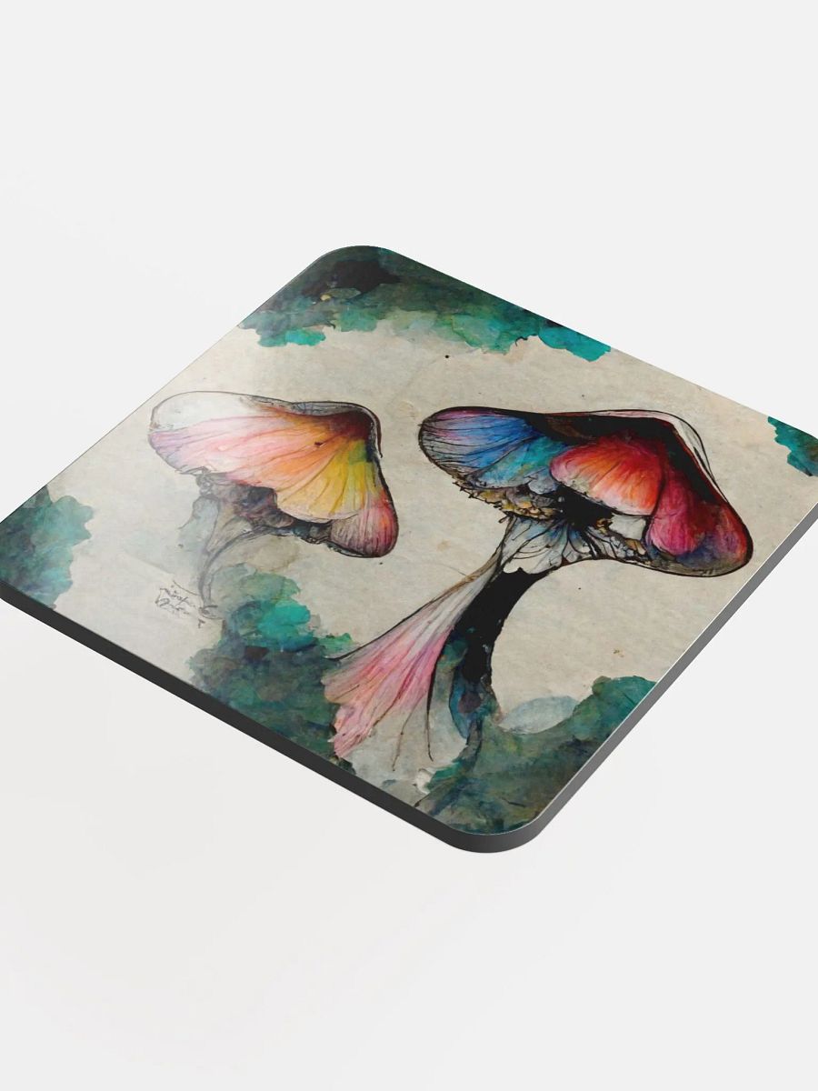Rainbow Mushroom Glossed Cork Coaster Set product image (4)