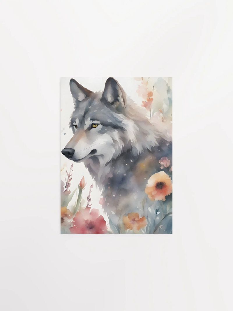 Reverse Coloring Wolf Poster
