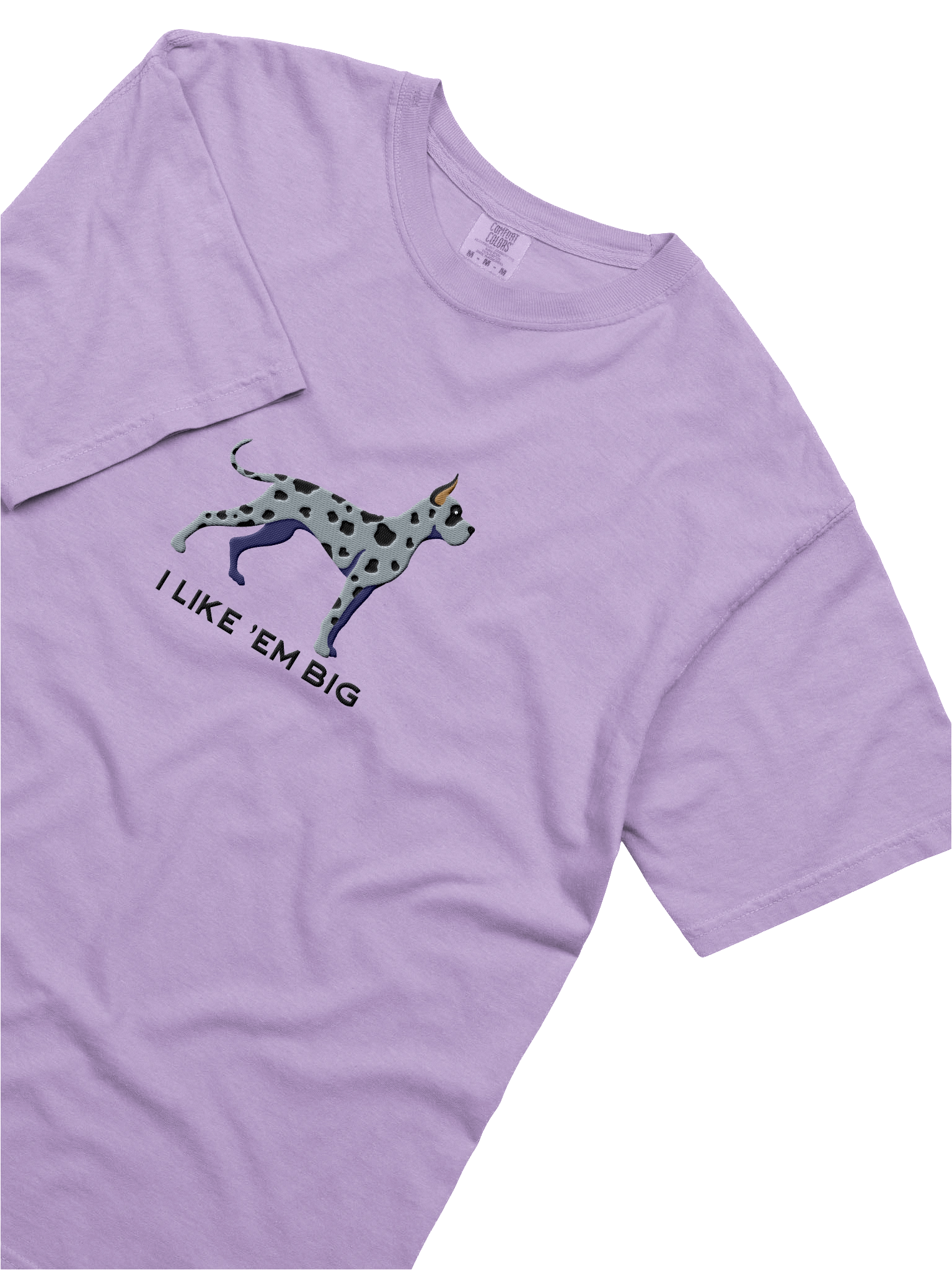 I Like 'Em Big T-Shirt(Embroidered) of a Great Dane(Blue Merle, Cropped Ears) product image (35)