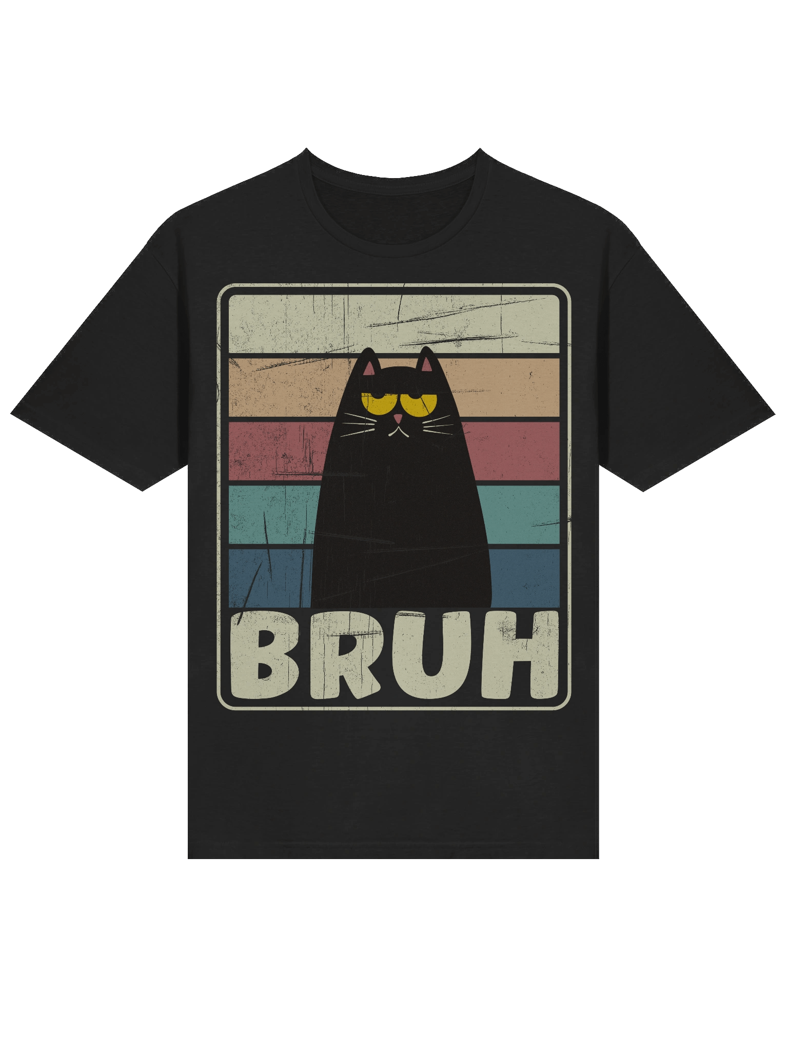 Retro BRUH Black Cat T-Shirt product image (20)