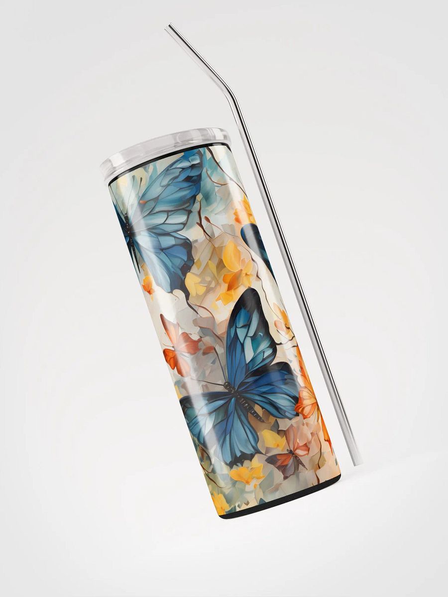 Embrace Artistry: Butterfly Oil Painting Style Stainless Steel Tumbler! 🦋🎨 product image (3)