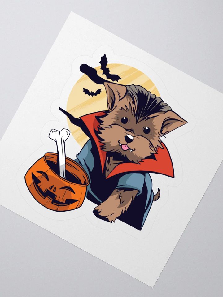 Morkie Dog Vampire Halloween Funny Sticker product image (2)