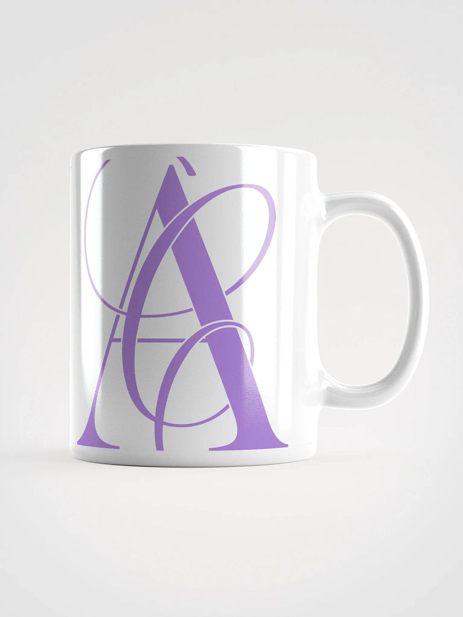 Elegant A Calligraphy White Glossy Mug (Purple) product image (1)