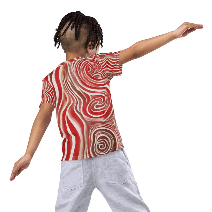 Funky Red Liquid Tie-Dye Explosion Kid's and Toddler's Crew Neck T-shirt product image (2)