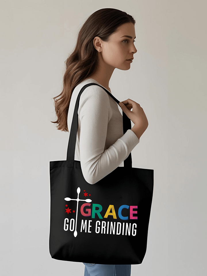 Grace Got Me Grinding Tote Bag | Christian Faith & Hustle Tote | Inspirational Bag for Women of Purpose product image (1)