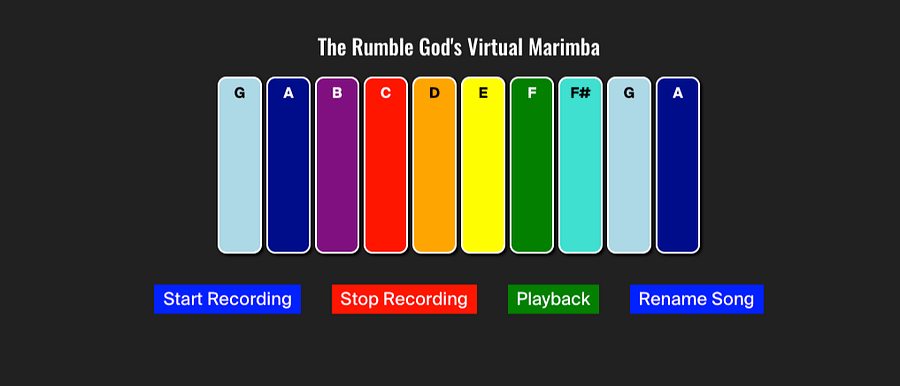 Color-coded Virtual Marimba HTML Code for your website product image (2)