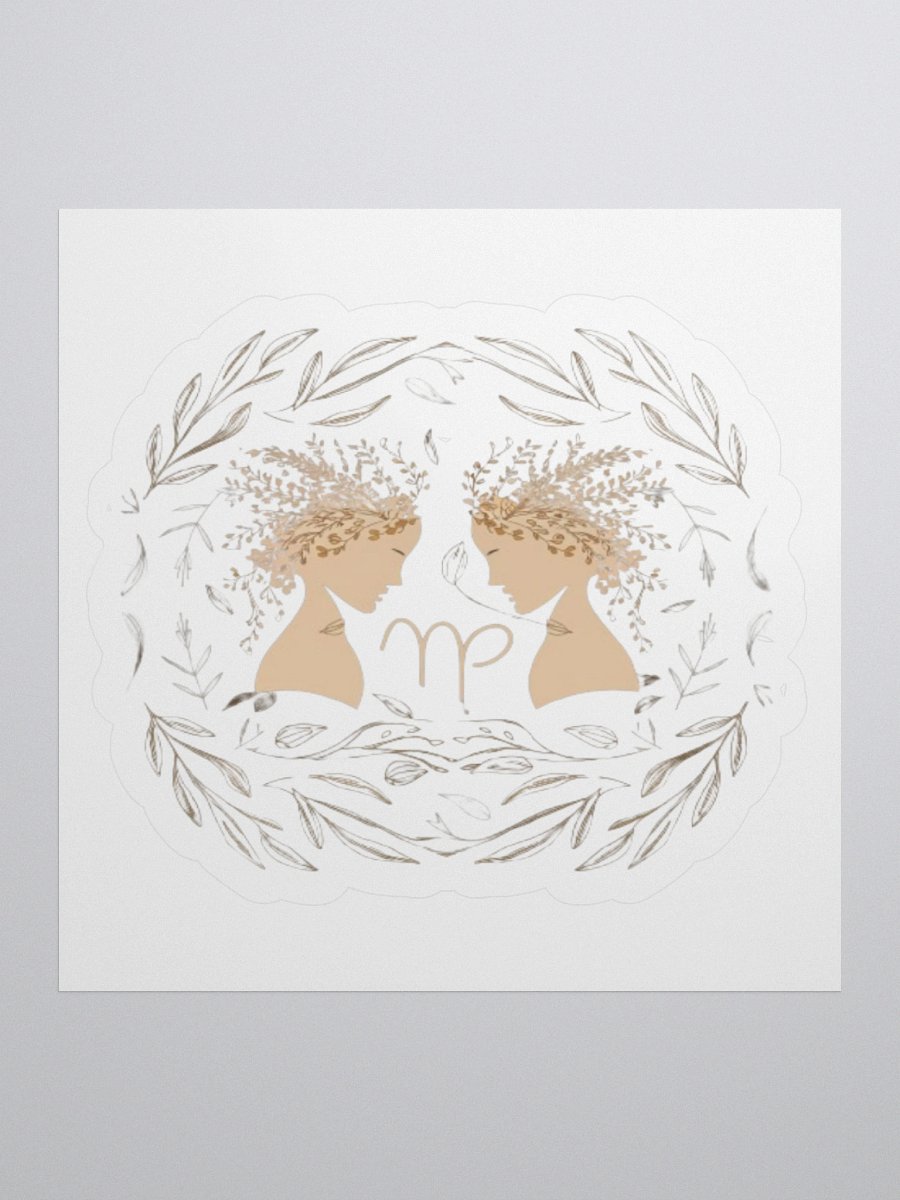 Virgo Zodiac Sticker - Maiden with Wheat & Floral - Durable Vinyl product image (1)