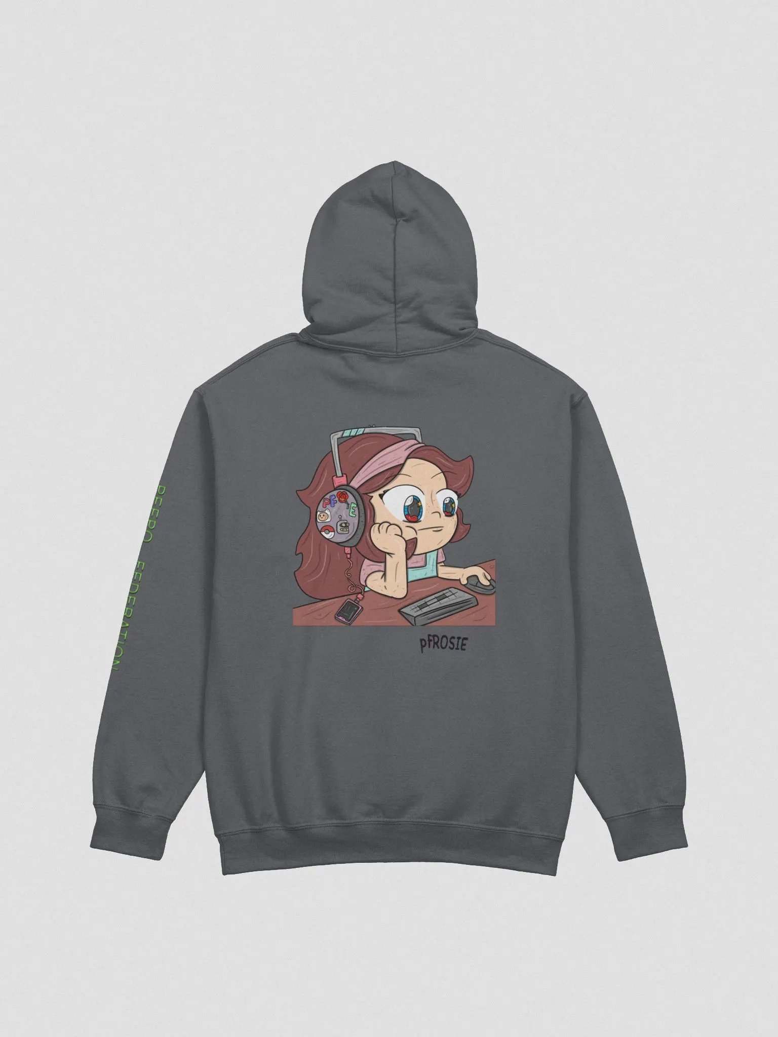 Lurking Hoodie with chill Rosie design on back product image (11)