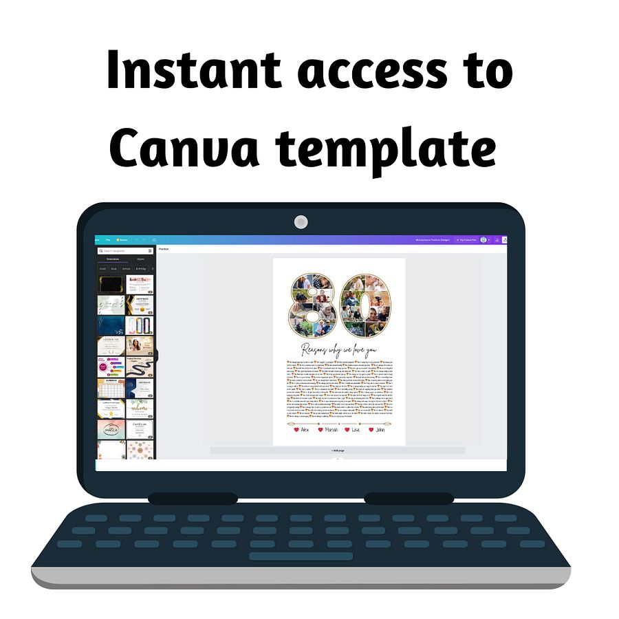 80 Reasons Why We Love You Canva Template product image (4)