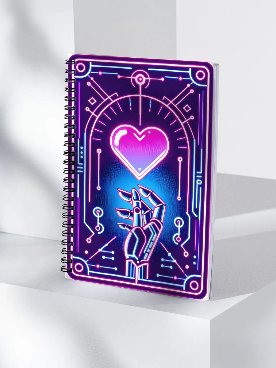 Cyberpunk Robot Hand Heart Spiral Notebook product image (4)