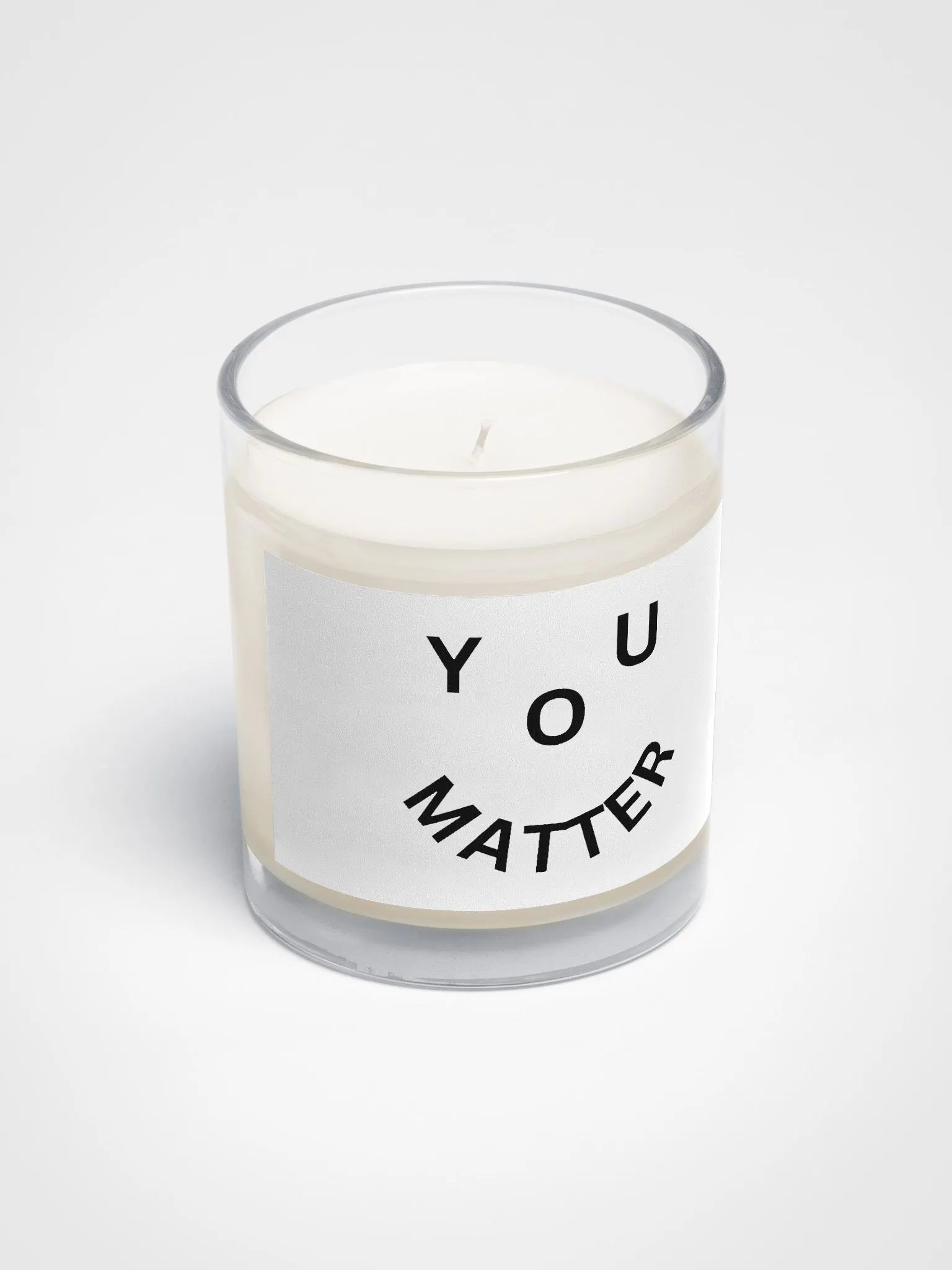 You Matter : - ) Soy Wax Candle In A Clear Glass Jar product image (2)