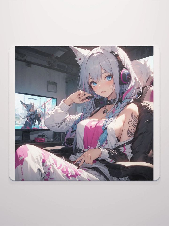 Cybernetic Gamer Girl Mouse Pad product image (2)
