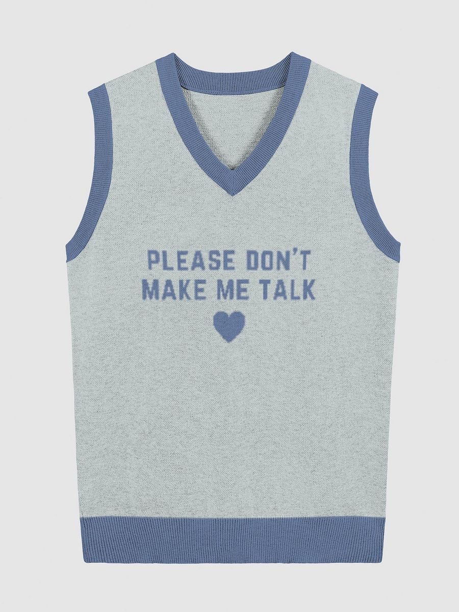PLEASE DON'T MAKE ME TALK (duotone blue) knitwear vest product image (3)