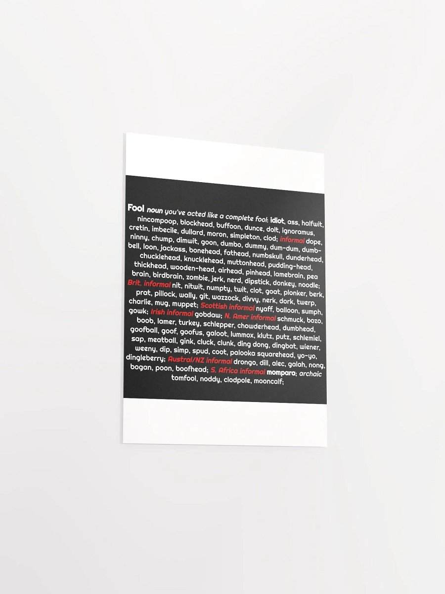 Fool - Enhanced Matte Paper Poster product image (3)