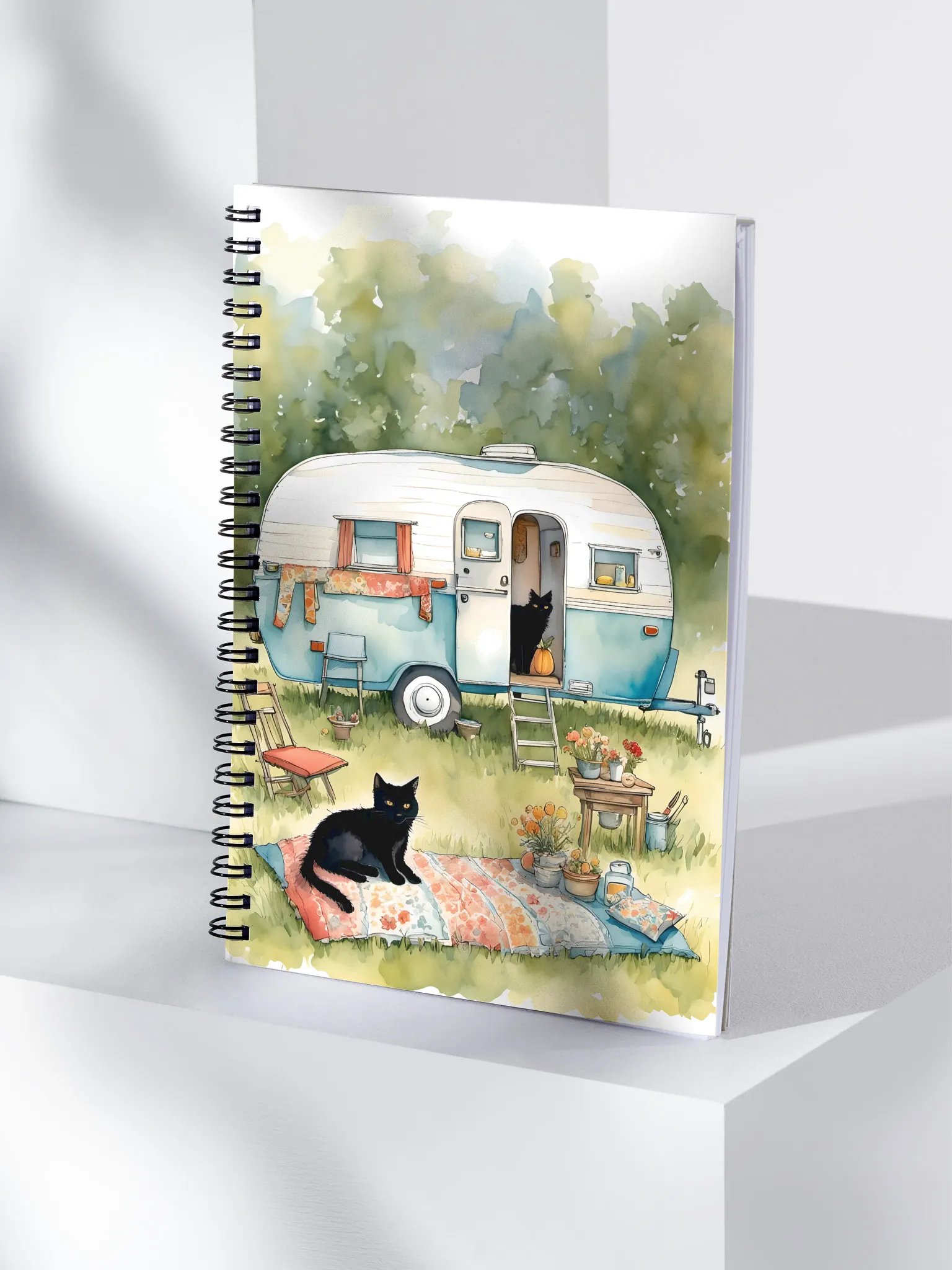 Forest Retreat with Feline Friends Spiral Notebook product image (4)