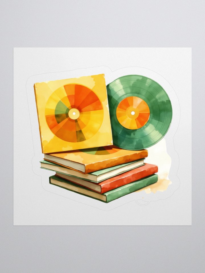 Vinyl Record and Books Kiss Cut Stickers product image (1)