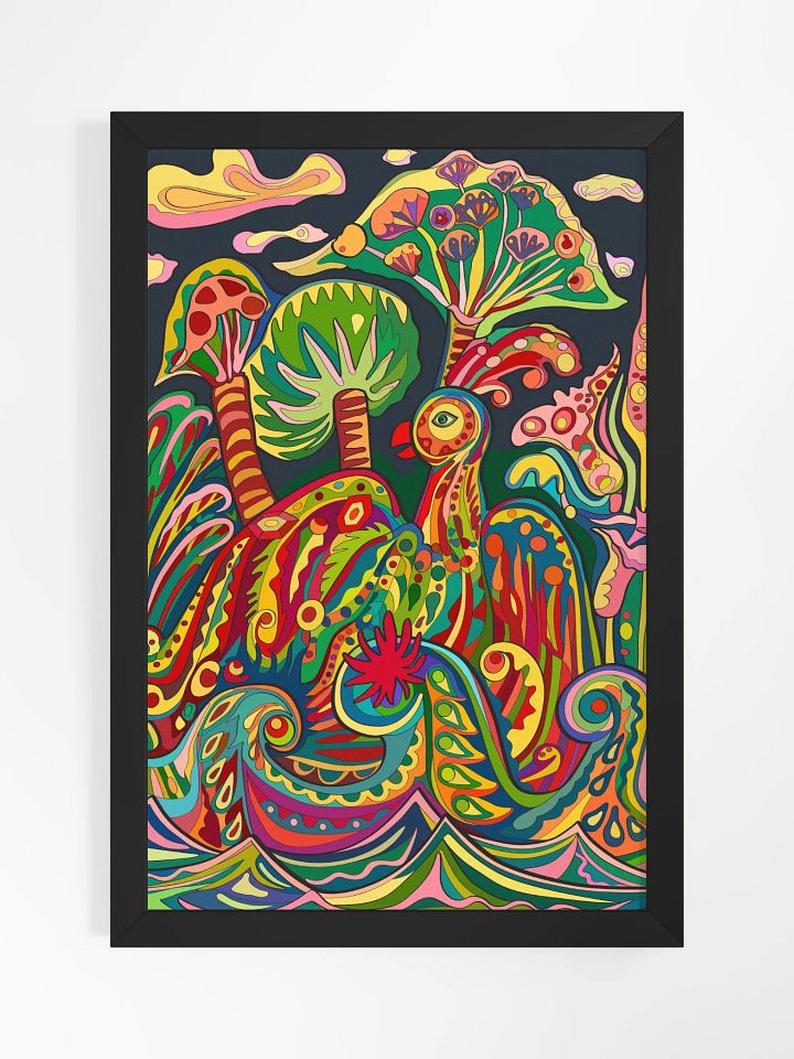 Vibrant Ayous Wood Framed Matte Poster - Loro Park Bird product image (6)