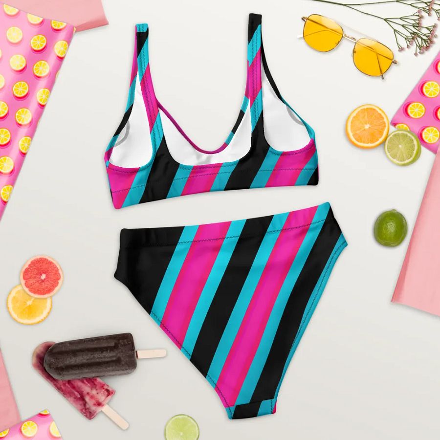 Cyber Pink Surf Stripe Bikini product image (8)