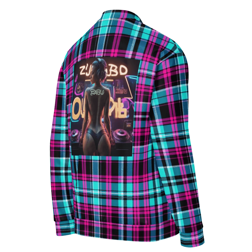 Vibrant Checkered Chaos Bomber Jacket product image (1)
