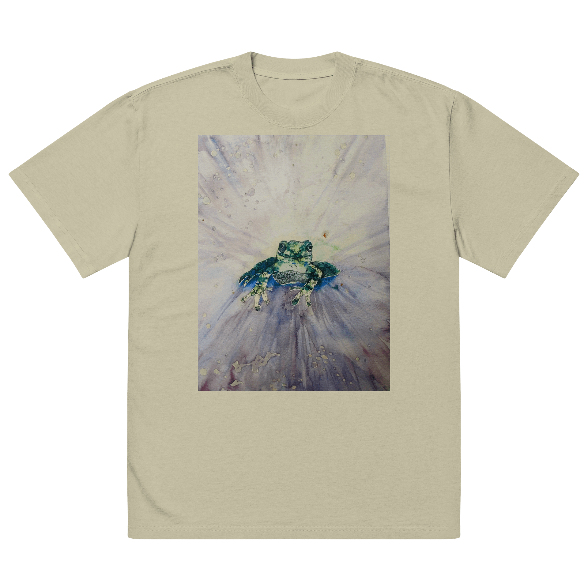 Tree frog on a morning glory Oversized Tee product image (2)