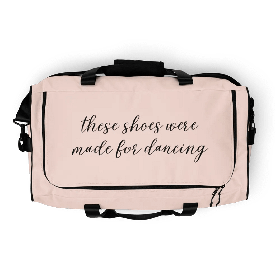 Large Dance Bag | Pale Peachy Pink with Black Logo and Quote product image (2)
