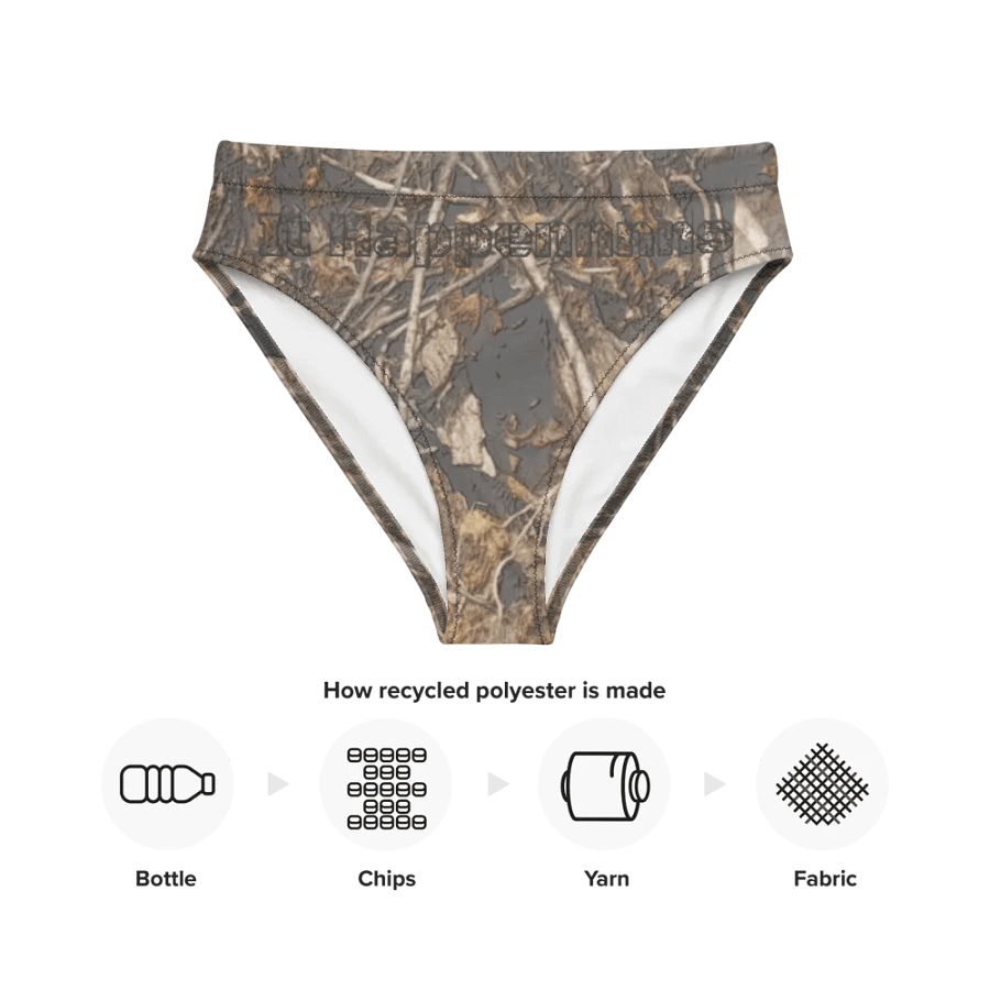 Recycled High Waisted Bikini Bottom - Dead Split - It Happennnns Camo product image (12)