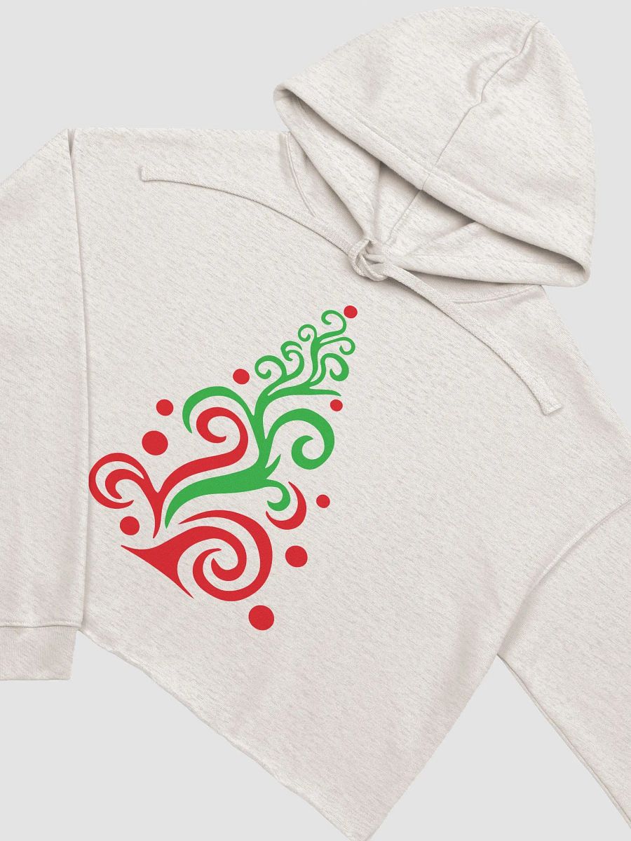 Bella+Canvas Fleece Crop Hoodie Festive Swirls Christmas Tree product image (3)
