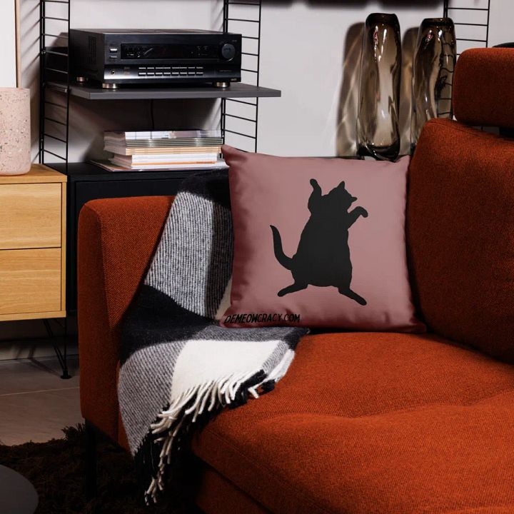 Dancing DeMeowcracy Kitties Pillow Cover - Frosted Cranberry product image (2)