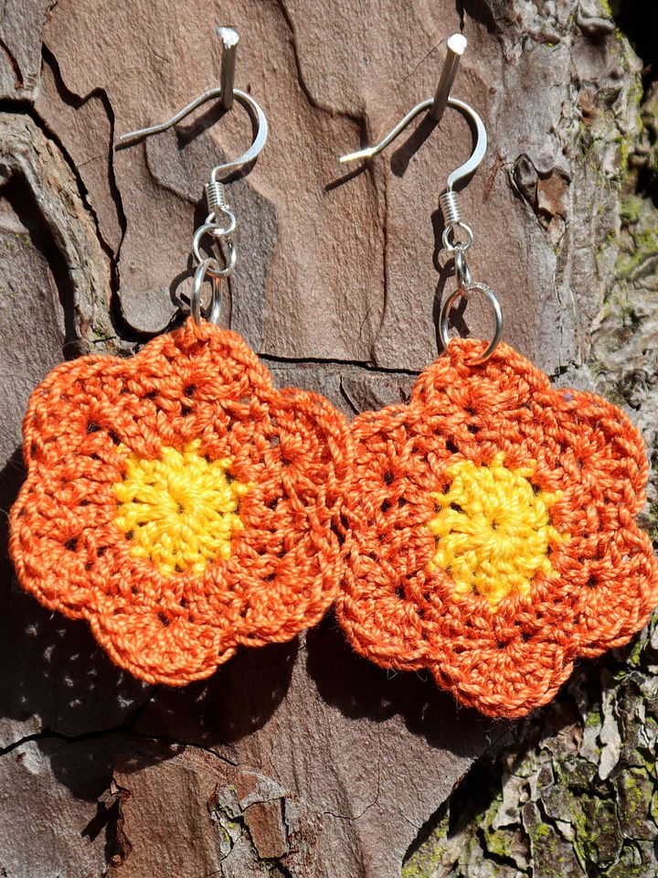Handmade Crochet Retro Flower Earrings product image (1)