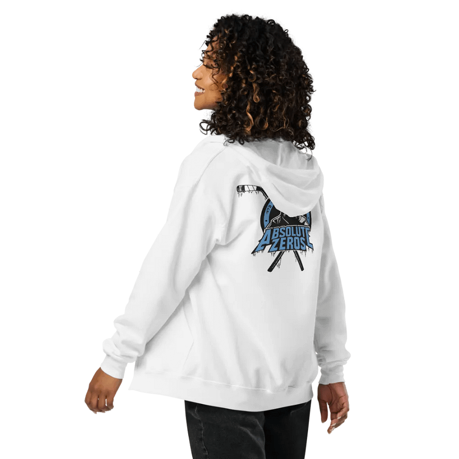 Gildan Unisex Heavy Blend White Zip Hoodie product image (5)