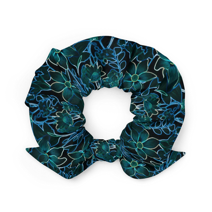 Trippy Floral Teal /All-Over Print Scrunchie by Sublicolor product image (2)